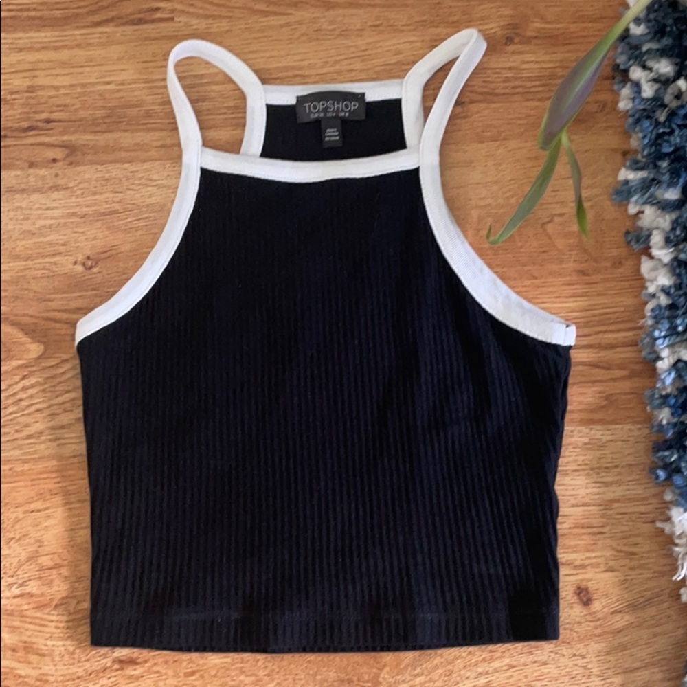 TOPSHOP Cropped Halter Tank